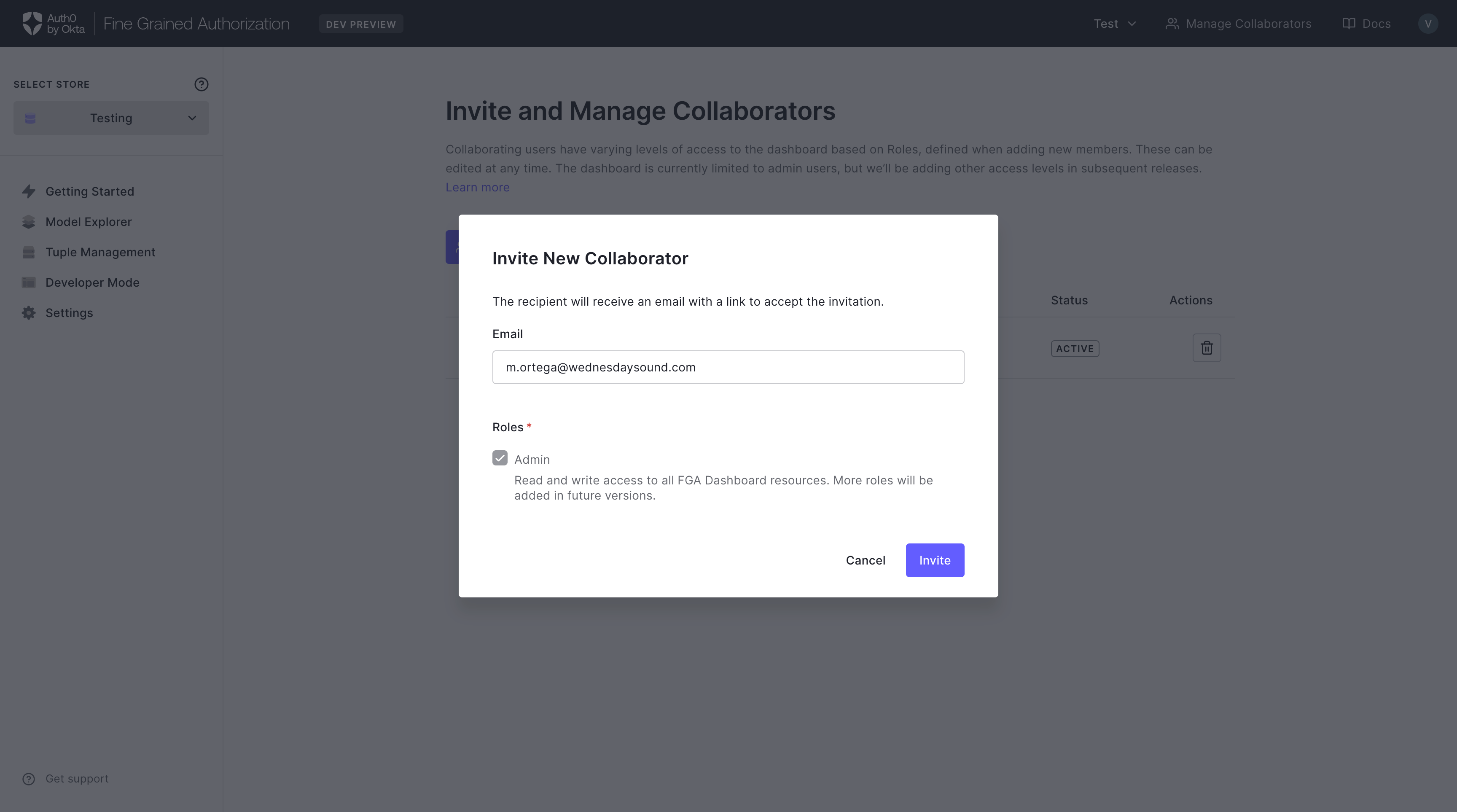 Image showing how to invite collaborators