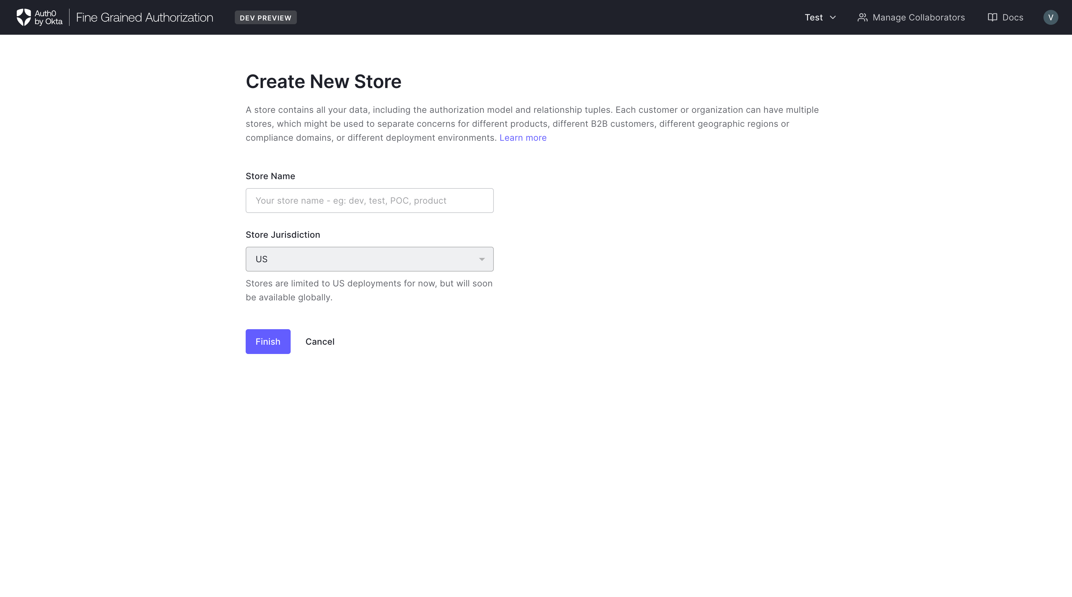 Image showing create new store page