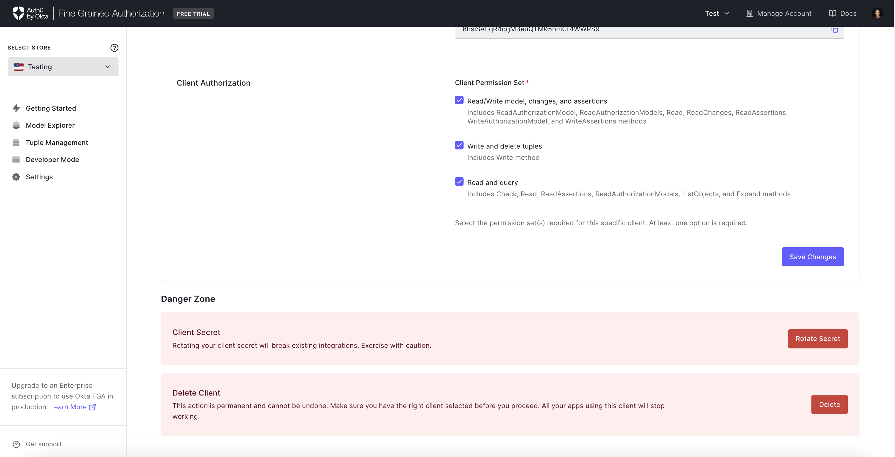 Image showing rotating client secret